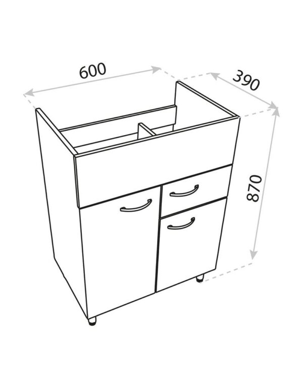 Badrumsskåp Stående Basic Barato 60 - Bild 3