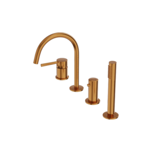 Badkar-dusch Blandare (4-hål) Orion Brushed Copper