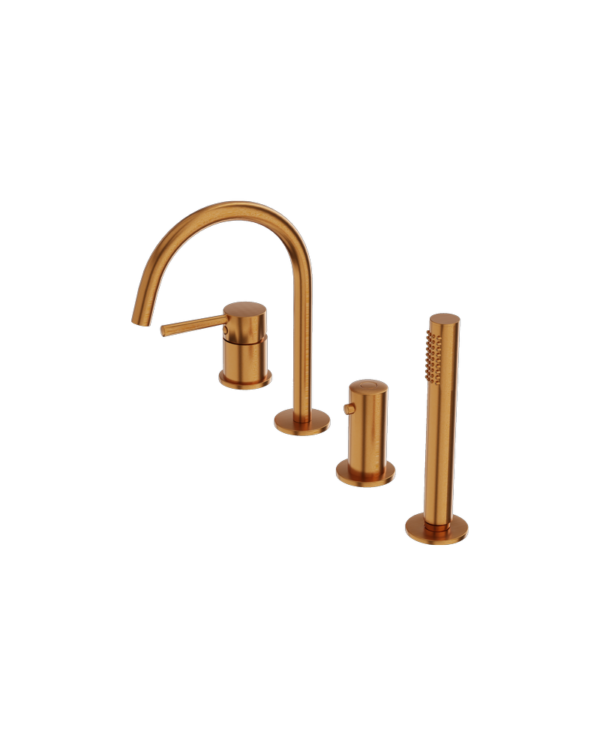 Badkar-dusch Blandare (4-hål) Orion Brushed Copper