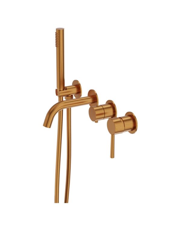 Inbyggd Fyrhåls Badkarsblandare Orion Brushed Copper