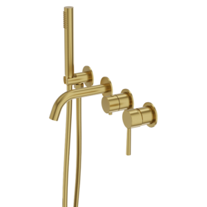 Inbyggd Fyrhåls Badkarsblandare Orion Brushed Gold