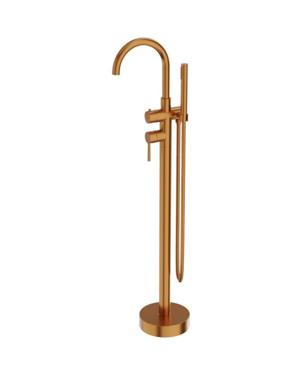 Fristående Rund Badkar Blandare Orion Brushed Copper