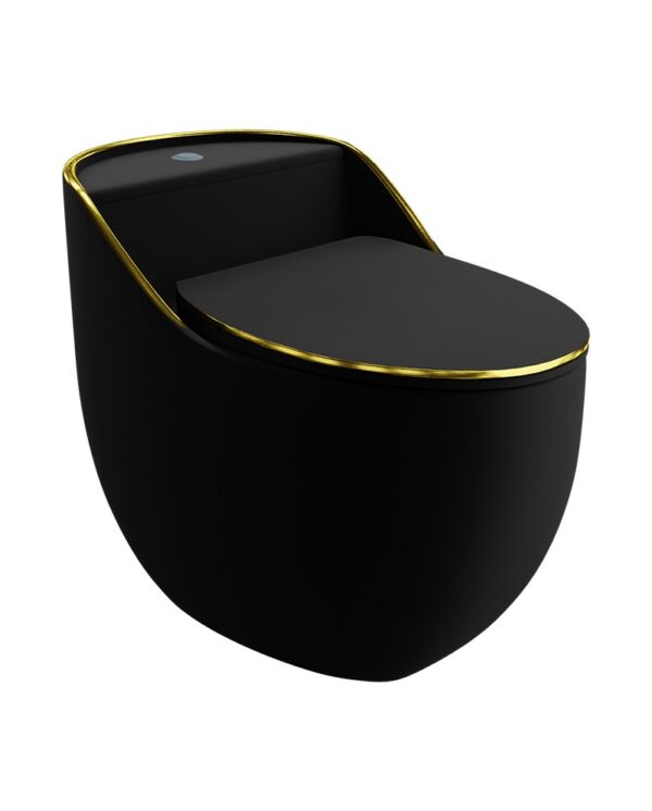 Toalettstol SILIA RIM Black/Gold Line