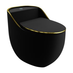 Toalettstol Stående SILIA RIM Black/Gold Line