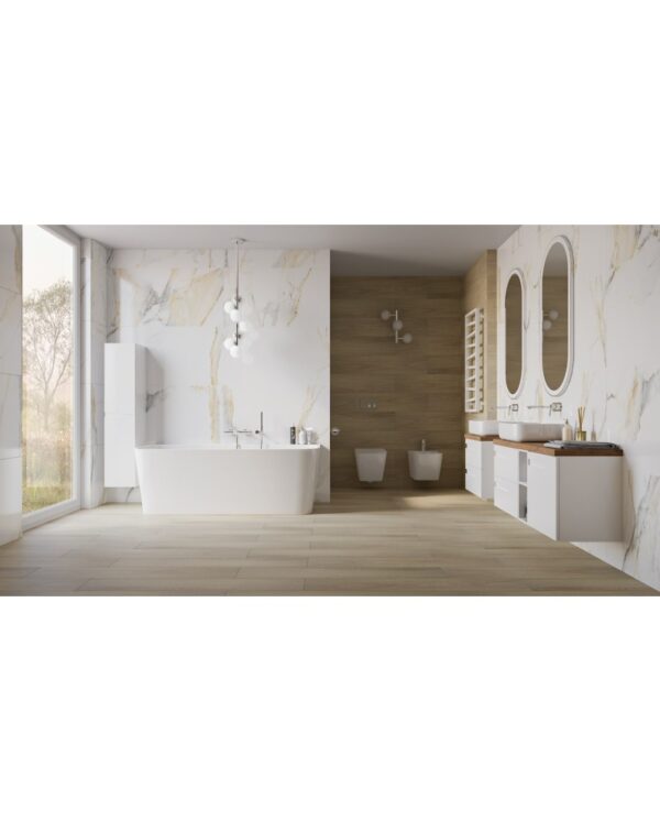 Badrumsskåp Väggmonterad Florida Glossy White 140x30x25 - Bild 3