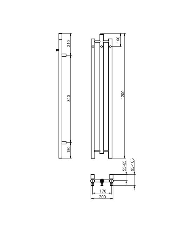 Handdukstork Calentador Black 120 - Bild 2