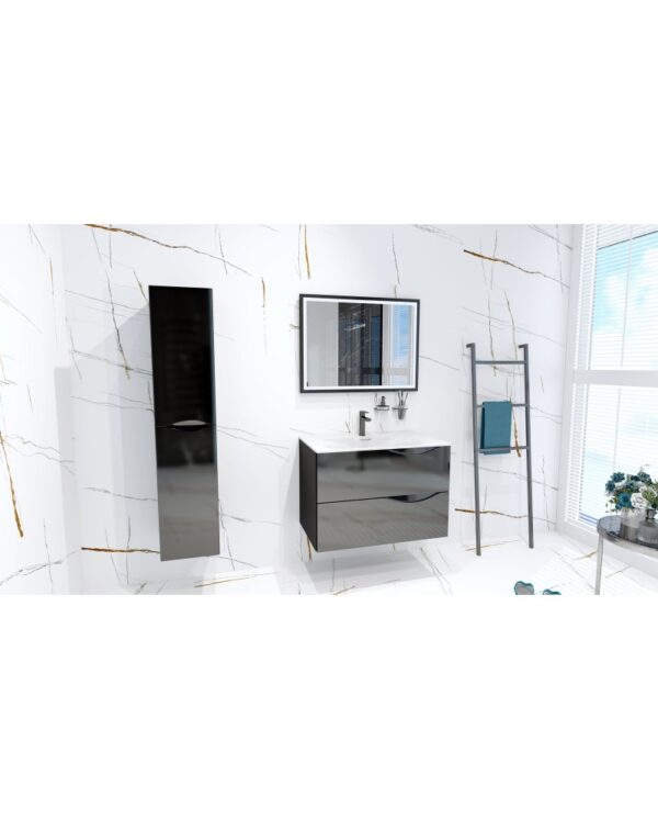 Badrumsskåp Väggmonterad Kolorado Glossy Black 140x30x25 - Bild 3