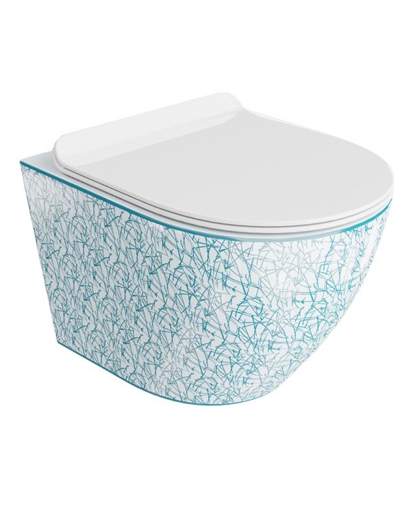 Toalettstol Vägghängd Sofi Slim Blue