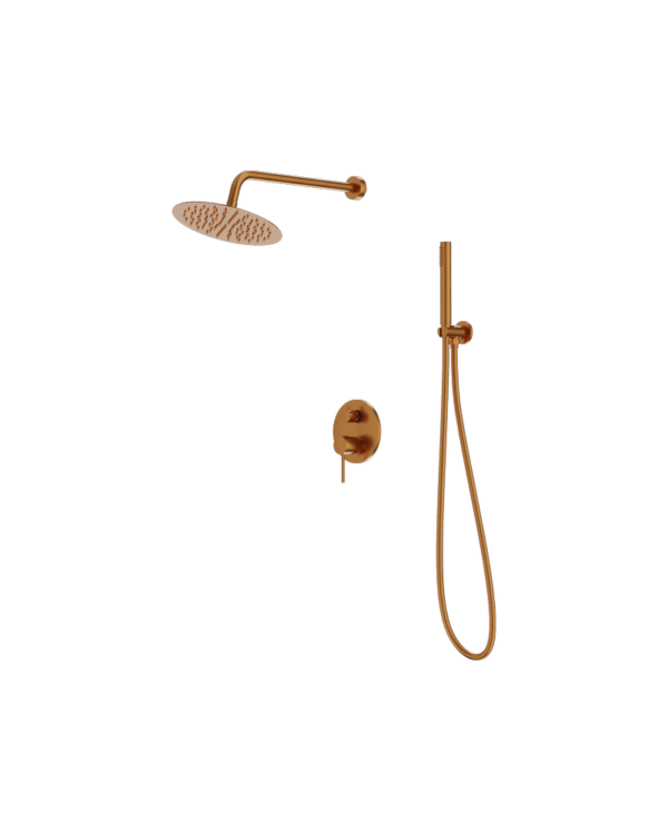 Inbyggt Duschset med Takdusch Orion Brushed Copper