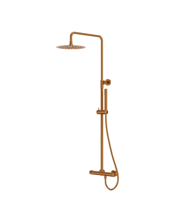 Termostatisk Duschset med Takdusch Orion Brushed Copper