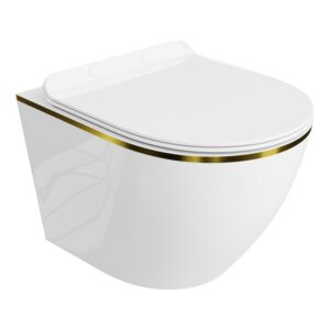 Toalettstol Vägghängd Sofi Slim Gold Line
