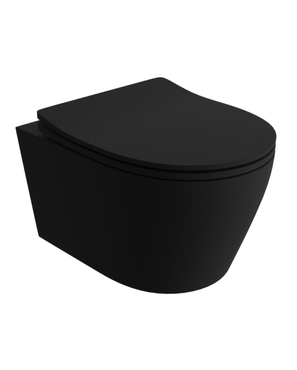 Toalettstol Vägghängd Praia Black