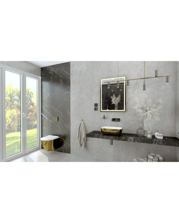 Toalettstol Vägghängd Sofi Slim Brushed Gold - Bild 4