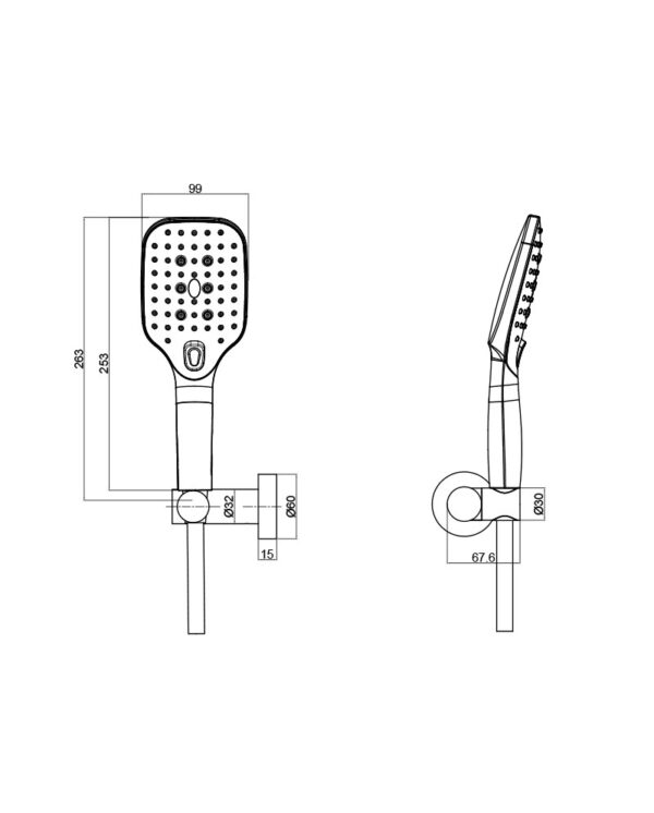 Duschset med handdusch Cetus Chrome - Bild 2
